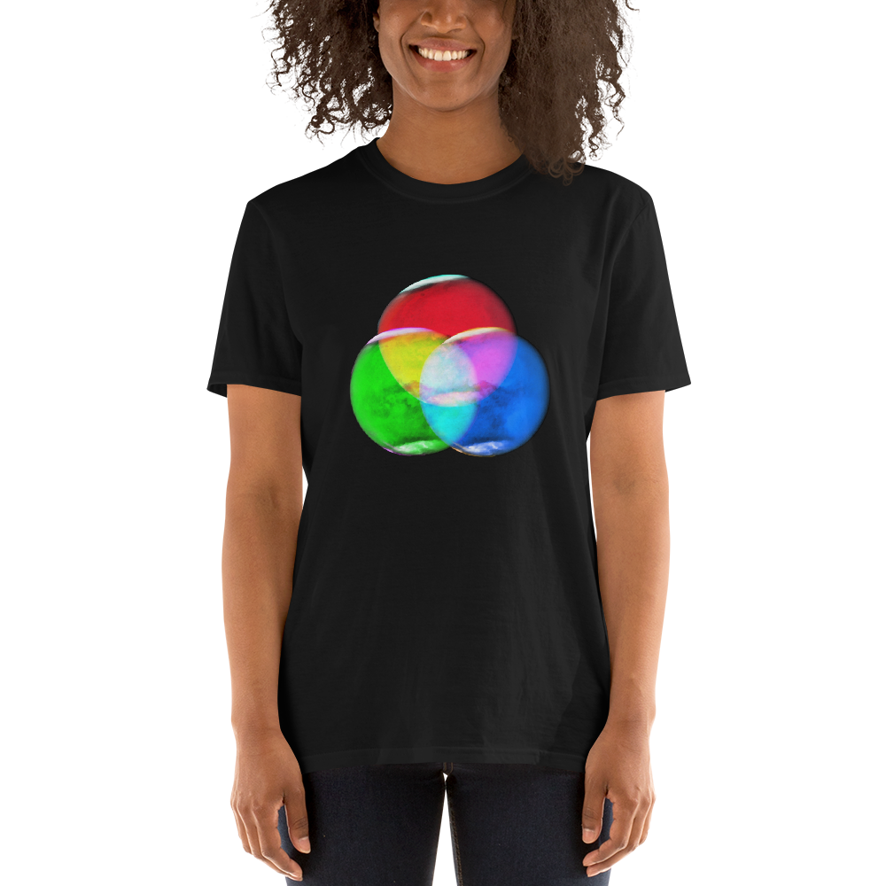 Mars RGB Short-Sleeve Black T-Shirt (100% ring-spun cotton)