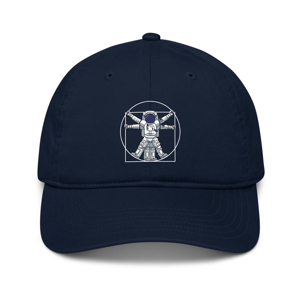 Vitruvian Astronaut Embroidered Pacific Blue Organic Dad Hat