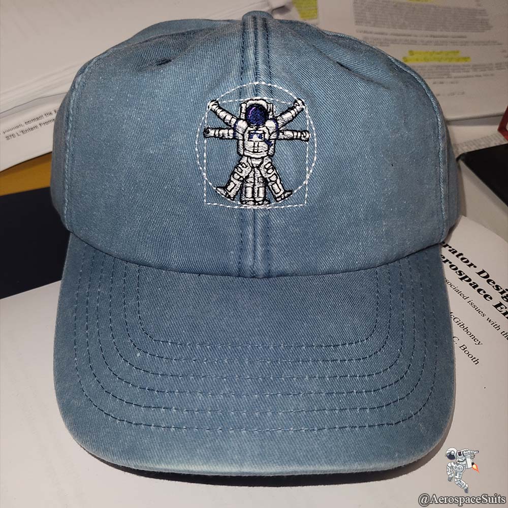 Vitruvian Astronaut Embroidered Vintage Lite Denim Hat