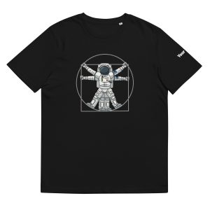 Vitruvian Astronaut Organic Cotton T-Shirt (CUSTOM TEXT)