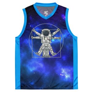 Vitruvian Astronaut Recycled unisex basketball jersey